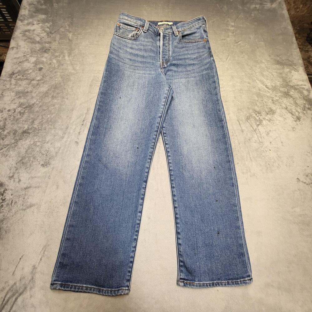 Levis Premium Jeans Womens 28 Blue Ribcage Straight Ankle High Rise Stretch